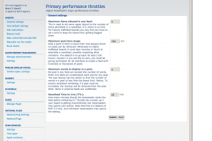 Administration Control Panel  - Primary performance throttles