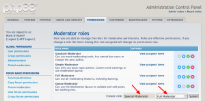 Create new moderator role, screen 1