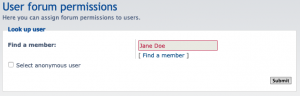 User forum permissions, pick user