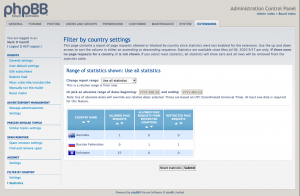 Statistics page, version 1.0.18